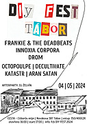 04.05.2024 (sobota) CESTA (Ctiborův mlýn) Tábor
Divadlo stage X Sklep stage X Ohýnek stage

FRANKIE & THE DEADBEATS (country - punk - folk, Praha)
BNC: https://frankieandthedeadbeats.bandcamp.com
YT: https://www.youtube.com/watch?v=Ldefxo7d7Ro
FCB: https://www.facebook.com/FrankieAndTheDeadbeats

DROM (post metal - hardcore, Liberec)
BNC: https://drom.bandcamp.com
YT: https://www.youtube.com/watch?v=E91I8MTWBWo
FCB: https://www.facebook.com/darkdrom

DECULTIVATE (hardcore, Praha/Plzeň)
BNC: https://decultivate.bandcamp.com
YT: https://www.youtube.com/watch?v=K2jkNDOjriU
FCB: https://www.facebook.com/DecultivatePrague

OCTOPOULPE (hardcore punk/math rock s interaktivní projekcí, Jižní Korea/Mexiko/Francie)
BNC: https://octopoulpe.bandcamp.com
YT: https://www.youtube.com/watch?v=4QXqZ-h0Jq8
YT: https://www.youtube.com/watch?v=r1bDF2QDea4
FCB: https://www.facebook.com/octopoulpes

ARAN SATAN (rap-alternative, Praha)
BNC: https://aransatan.bandcamp.com/.../stigma-split-lp-w...
YT: https://www.youtube.com/watch?v=Yyng5_duzAA
WWW: https://www.silver-rocket.org/kapely/aran-satan...

KATASTR (elektronika-rock, Tábor)
BNC: https://katastr.bandcamp.com
YT: https://www.youtube.com/watch?v=AEbkIwsk7UU&t=1012s
FCB: https://www.facebook.com/profile.php?id=100043017499658

INNOXIA CORPORA (hardcore-punk, Rožnov pod Radhoštěm)
BNC: https://innoxiacorpora.bandcamp.com
FCB: https://www.facebook.com/innoxiacorpora

AFTERPARTY: DJ Želvín

LINEUP:
13:00 - 16:00 přijďte s dětmi, na místě je pískoviště a hračky, možnost rozdělat ohýnek. Budeme tam, takže bar bude také k dispozici
16:00 OPEN
17:00 – 17:30 DECULTIVATE /sklep/
18:15 – 19:00 INNOXIA CORPORA /stodola/
19:30 – 20:15 DROM /stodola/
20:45 – 21:45 FRANKIE & THE DEADBEATS /stodola/
22:15 – 22:45 ARAN SATAN /sklep/
23:00 – 23:40 OCTOPOULPE /sklep/
00:00 – 00:30 KATASTR /sklep/
00:30+ DJ ŽELVÍN /sklep/
22:00+ Ohýnek freestyle DIY stage (kytárky k dispozici)

VEGAN OBČERSTVENÍ - Food not bombs České Budějovice
BAR: pivo, limo, kořky
VSTUP: 350 - 400CZK (přispěj ideálně v tomto rozmezí)
Akce se koná za každého počasí - obě "stage" jsou ve vnitřních prostorách.